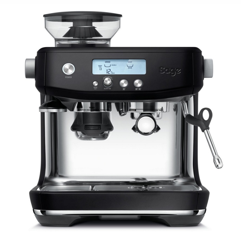 Μηχανή Espresso οικιακή - ημιεπαγγελματική γκρι μαύρη με γκρουπ καφε που φτιάχνει και cappuccino