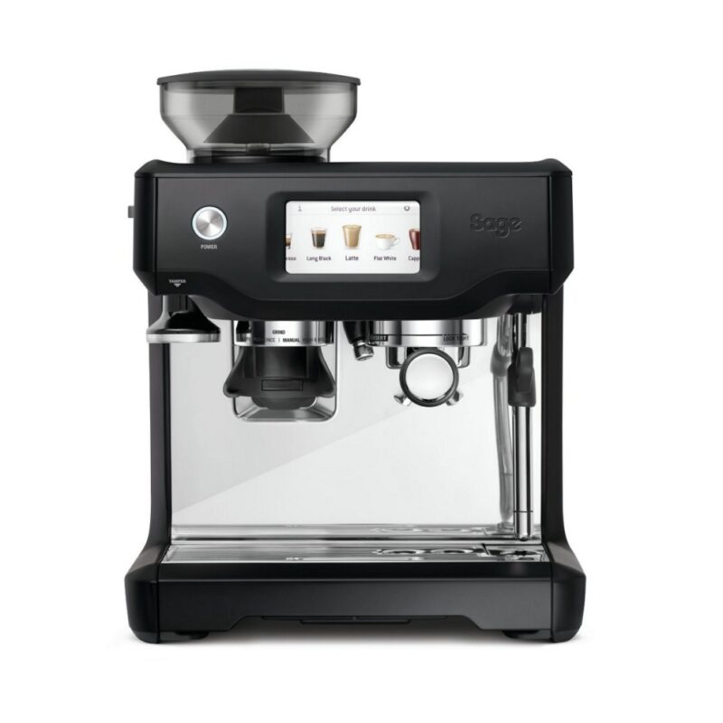Επαγγελματική μηχανή καφέ espresso cappuccino μαύρη με μύλο κοπής